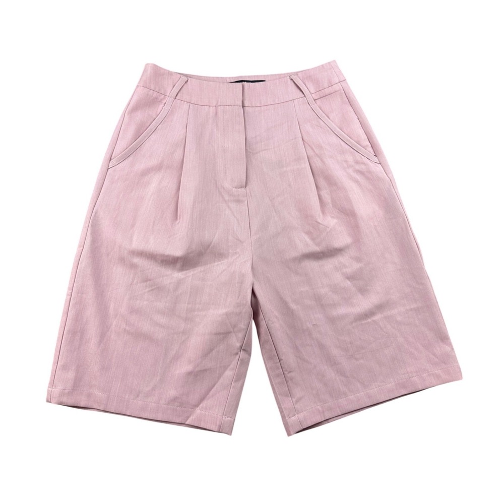 ELF SACK Pink‎ Shorts Women S High Waisted Bermuda Pleated Trouser Streetwear